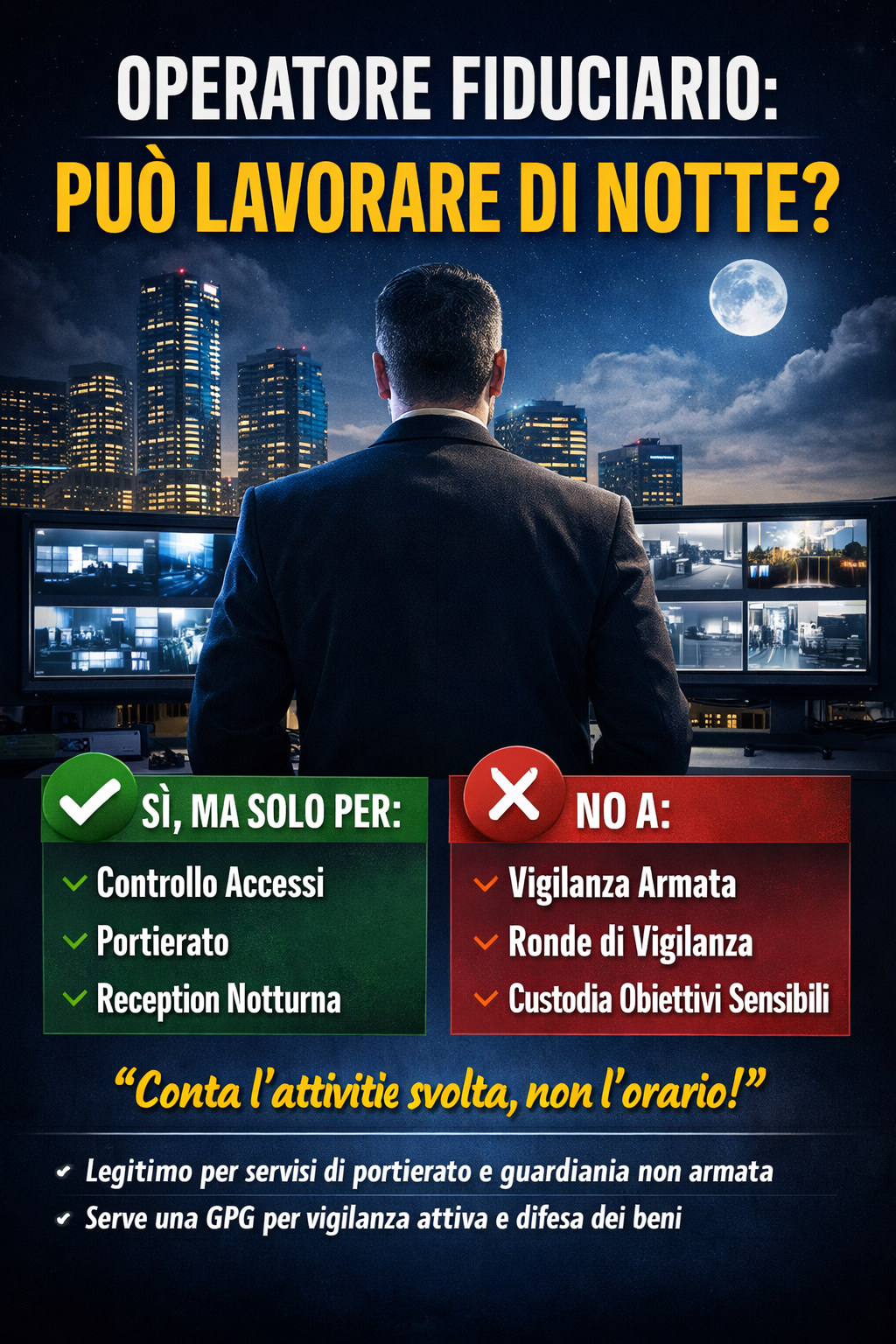 Operatore fiduciario e servizio notturno: cosa dice la legge e la giurisprudenza